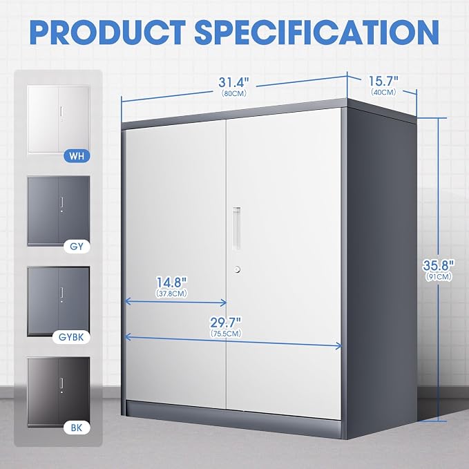 DNA MOTORING 36'' Metal Storage Cabinet, Locking Tool Cabinet - Image 2