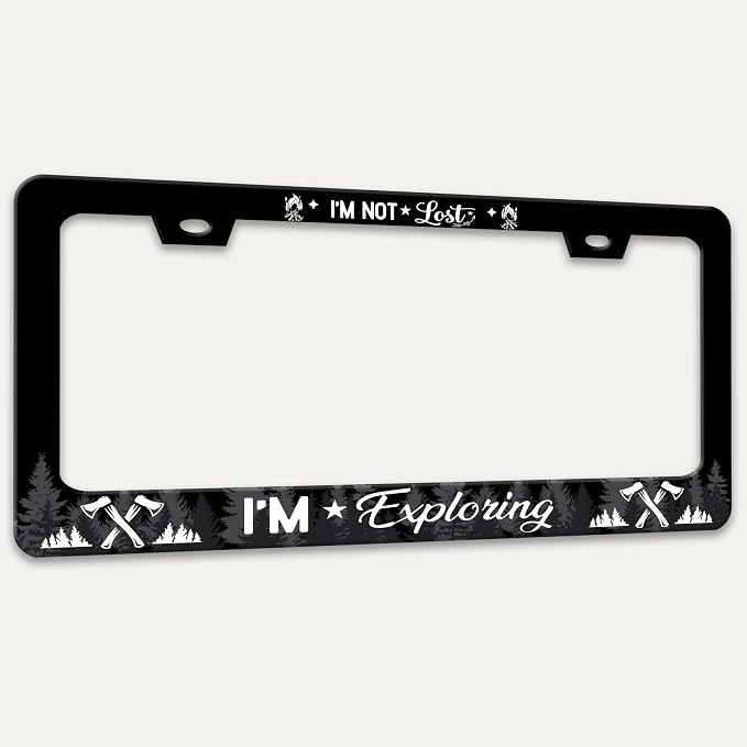 I'm Not Lost I'm Exploring License Plate Frame Adventure Forest License Plate - Image 7
