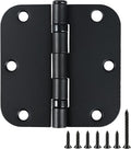 36 Pack Ball Bearing Matte Black Door Hinges 3.5 Inch 5/8" Radius Round Anti by TDCHINGES