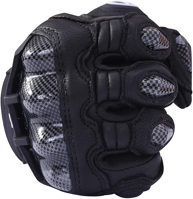 Harssidanzar Breathable Leather Motorcycle Gloves Touchscreen - Image 2