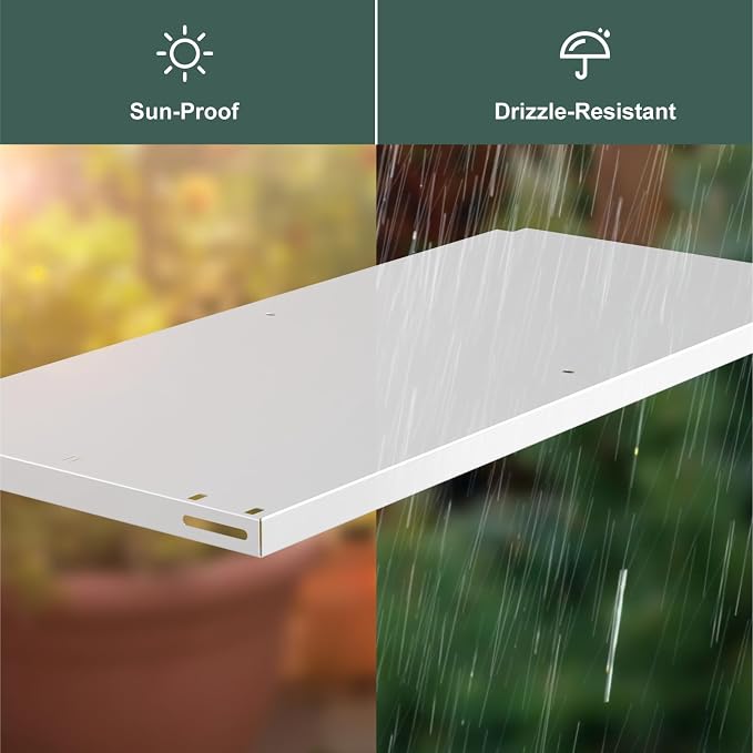 Vertical Storage Shed Shelf, Weatherproof Metal Shelf - Image 4