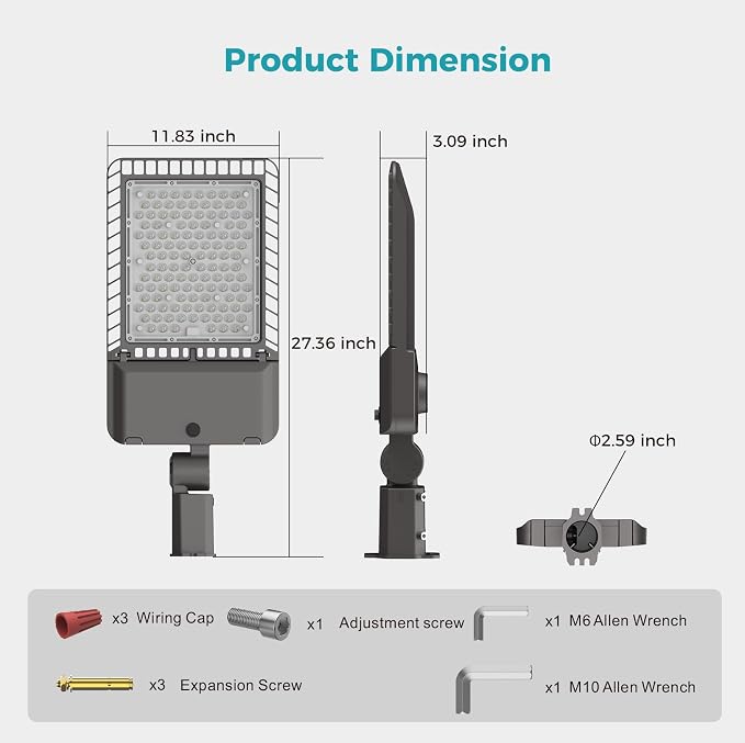 340W LED Parking lot Light Commercial Area Oudoor Lighting Street Light - Image 8