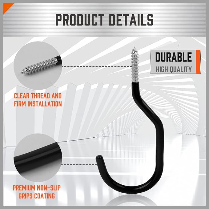 HORUSDY 12 Pack Heavy Duty Bike Hooks - Image 3