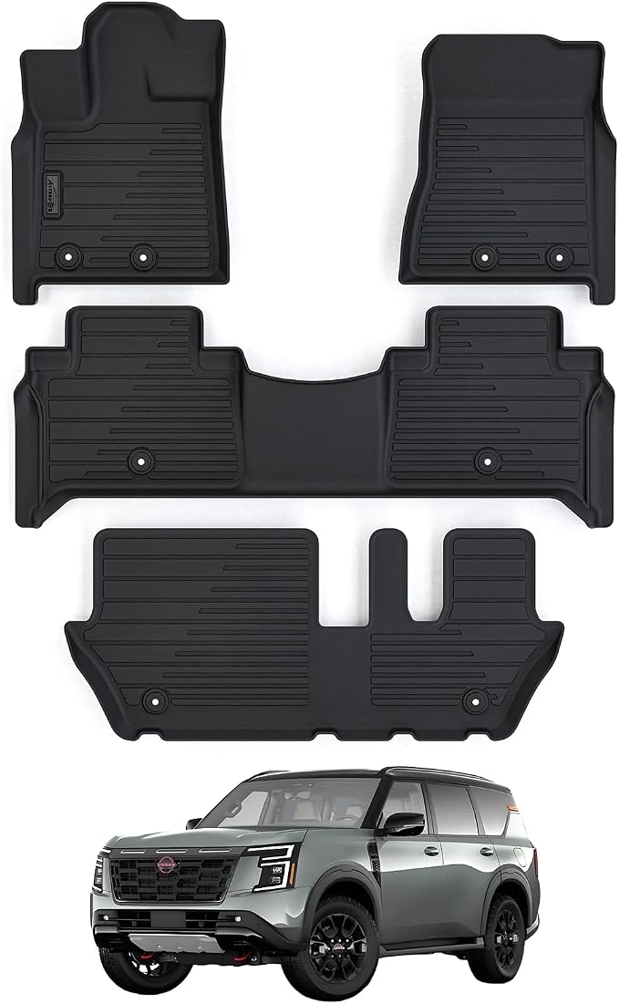 Floor Mat for Nissan Armada Infiniti QX80 2025 TPE All Weather Protection Car by AltraVosAllWeatherCarMats