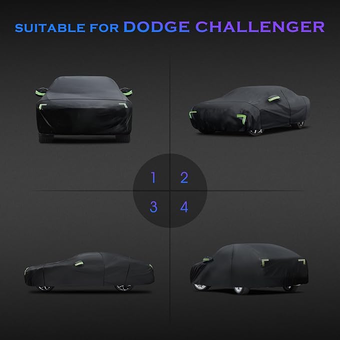 Car Cover Custom Fit for Dodge Challenger 2008-2023, 6 Layers Truck Cover - Image 6
