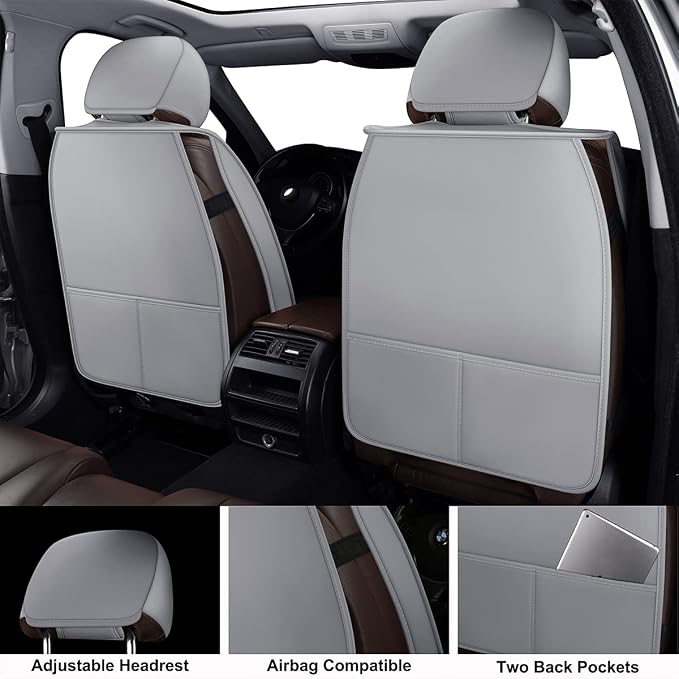 LINGVIDO Car Seat Covers, Breathable and Waterproof Faux Leather Automotive - Image 2