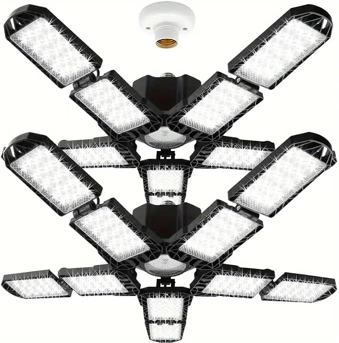 2 Packs LED Garage Light, Super Bright Screw in E26/E27 Ceiling Shop Work Lamp by PINSAI