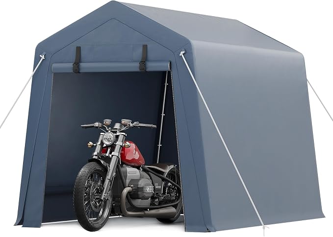 6x6 FT Motorcycle Shed, Durable Outdoor Motorcycle Storage Tent - Image 2
