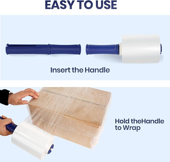 ADHES Mini Hand Stretch Wrap Film, 5 Inch x 1000 Feet, Shrink Wrap Roll - Image 5