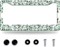Green Leaf License Plate Frame Colorful License Plate Stainless Steel Funny by GORSNKYE