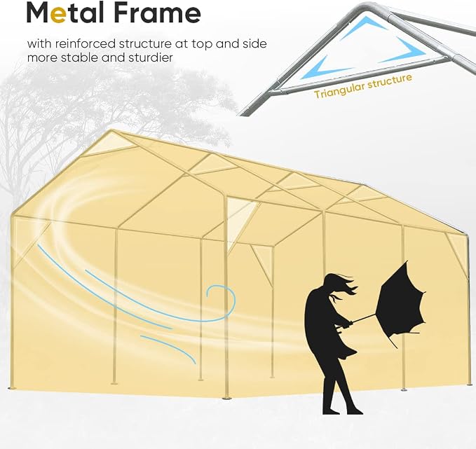 ADVANCE OUTDOOR 10x20 ft Adjustable Height Carport - Image 4