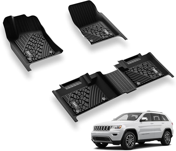 3W Floor Mats Compatible for Jeep Grand Cherokee 2013-2015 TPE All Weather by 3W