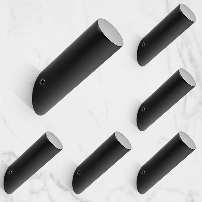 NINETREX Black Wall Hooks Matte Black Towel Hook Modern Robe Hooks SUS 304 by NINETREX
