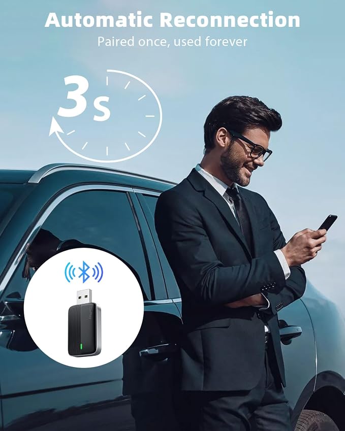 MoKo Wireless CarPlay Adapter for Apple iPhone, Mini Car Play Adapter for iOS - Image 4