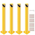 4 Pack Safety Bollard Post, 42 Inch Height 4.5 Inch Diameter Yellow Pipe Safety by Doppeltcharms