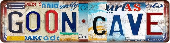 GOON CAVE Vintage Metal Tin Street Sign Bar Cafe Garage Cave Home Room Wall by Unknown