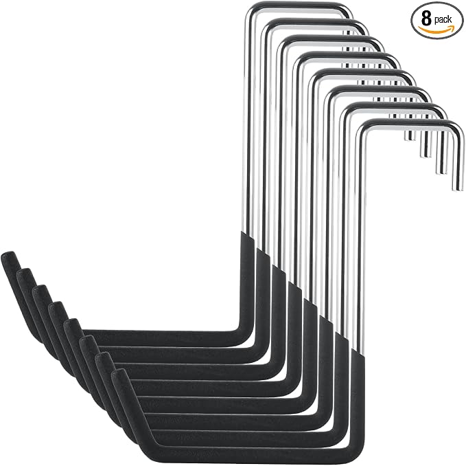 8 PCS Heavy Duty Carbon Steel S Hooks, Vinyl Coated, 7.5 Inch, 66 Lbs Max Weight by Oungy
