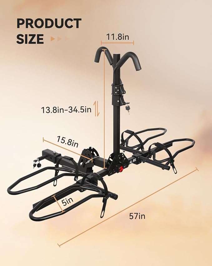Bike Rack Hitch with Lock, 2 Bike Rack - Image 9