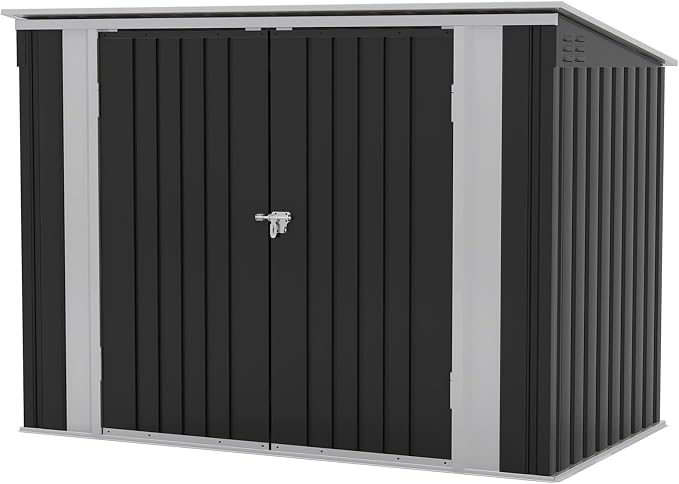 Patiowell 6 x 3 FT Horizontal Metal Shed, Outdoor Storage Shed - Image 8