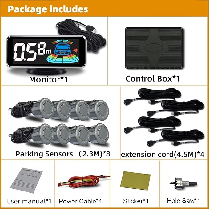 Car Parking Sensors Kit Reverse Radar parktronic System Auto Electronics - Image 2