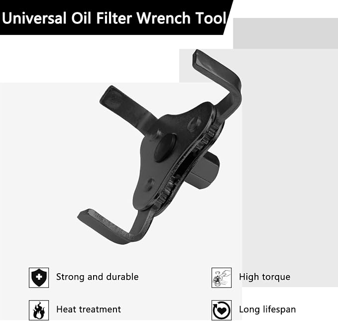 Universal Adjustable Oil Filter Wrench, Carbon Steel, 1/2 & 3/8 Inch Square - Image 3