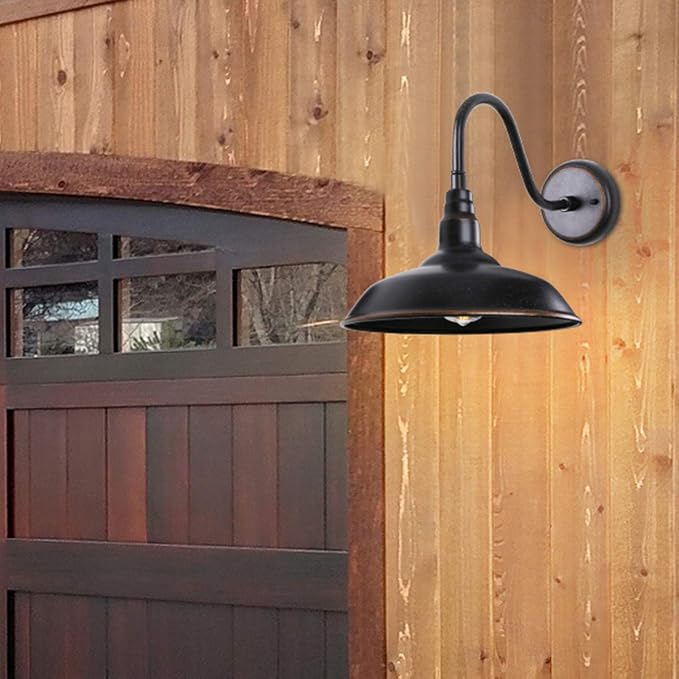 Gooseneck Outdoor Light Fixture, Bronze Porch Lighting, Gooseneck Wall Sconce - Image 2