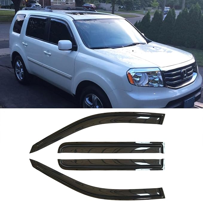 94084 Side Window Wind Vent Deflector, Dark Smoke Window Visor fit by Puermto