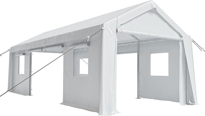 12x20ft Heavy Duty Carport Outdoor Canopy Portable Garage - Image 7