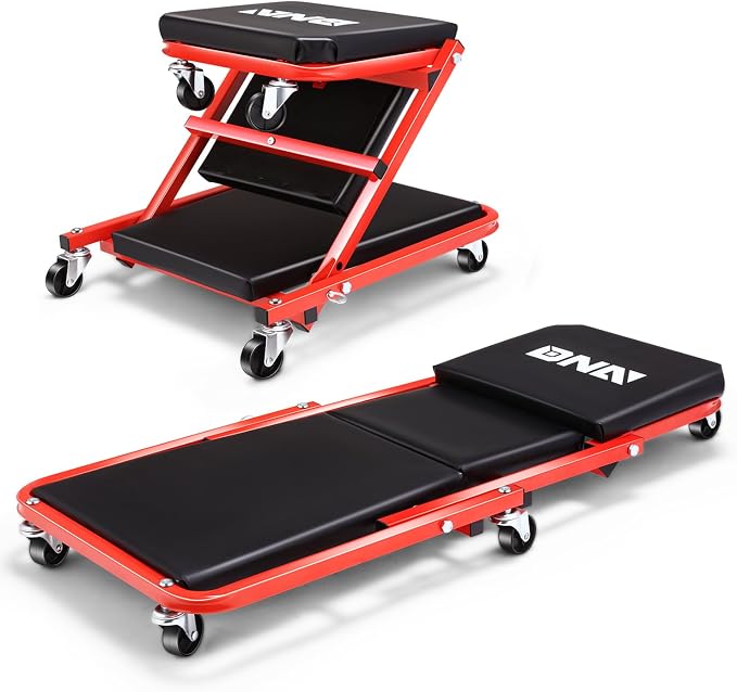 ‎DNA MOTORING TOOLS-00184 36 Inches 2 IN 1 Rolling Folding Car Creeper/Seat by DNAMOTORING-Tools