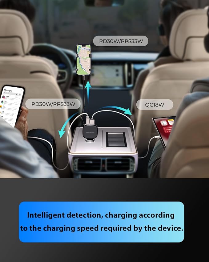 Retractable Car Charger USB C, 84W Max, Ultra-Compact, Type-C Fast Charger - Image 4