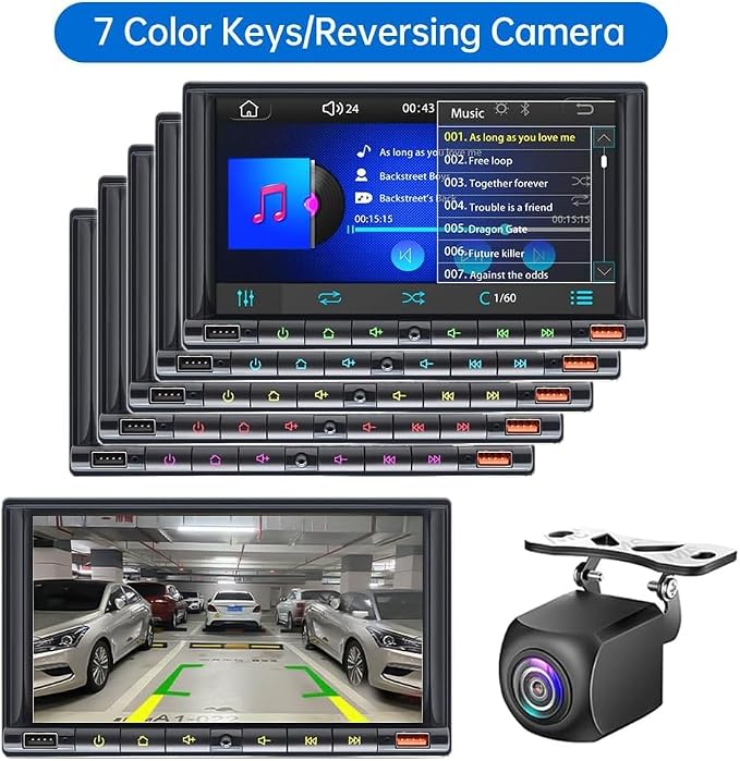 7" Wireless Double 2 Din Car Stereo Apple Carplay Radio Screen - Image 6