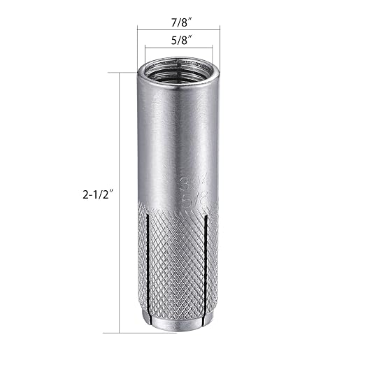 Wensilon 5/8"-11 Premium Stainless Steel Drop in Anchors Assortment, Knurled - Image 2