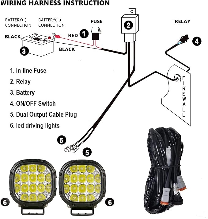 BIGLION.X 4 Inch 160W 18800LM Round LED Offroad Lights Driving Spotlights Fog - Image 7