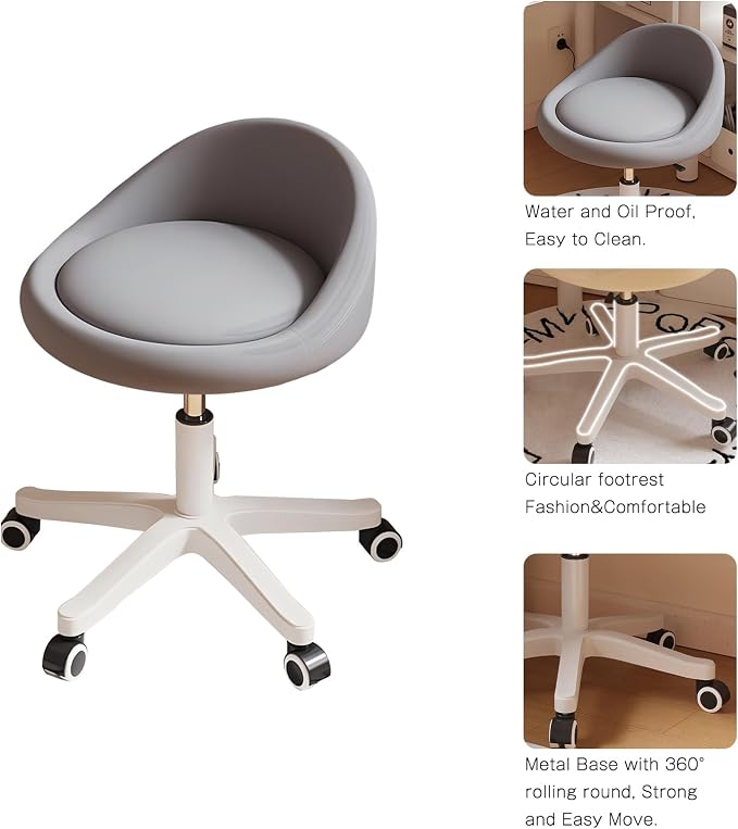 Rolling Stool Set of 4 Rolling Hydraulic Salon Stool - Image 4