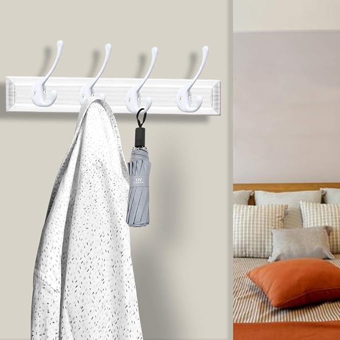 10 Pack Heavy Duty Dual Coat Hooks Wall Mounted - Image 6