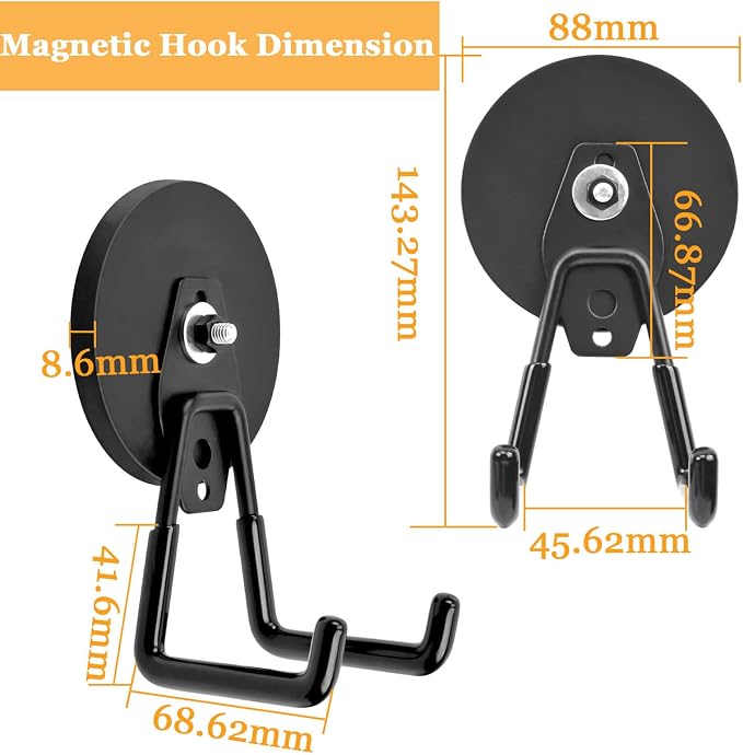Magnetic Hooks Heavy Duty, 45 lbs Pulling 3.46" Strong Magnetic Hooks - Image 2