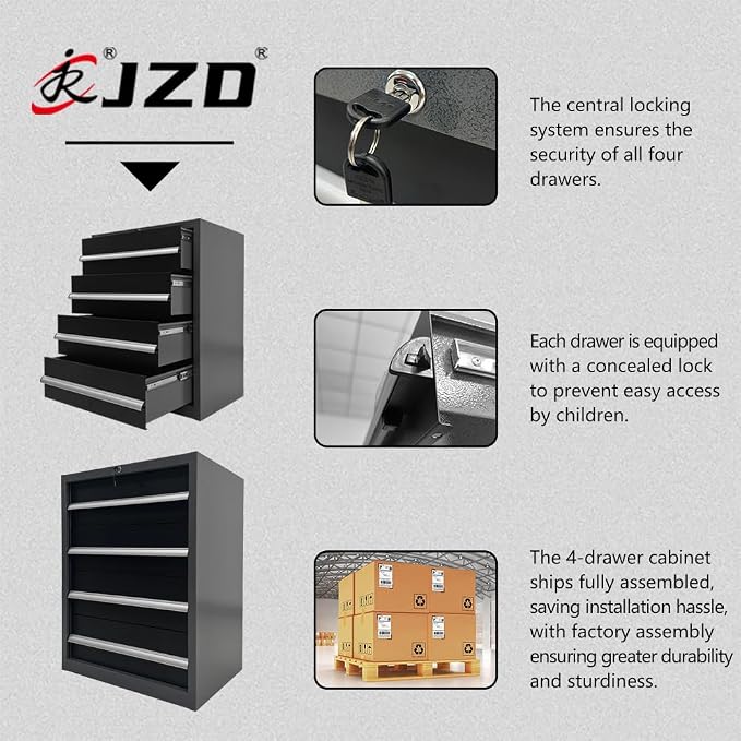 JZD Storage Cabinet System Workshop, Professional Tool Storage Workbench Set - Image 7