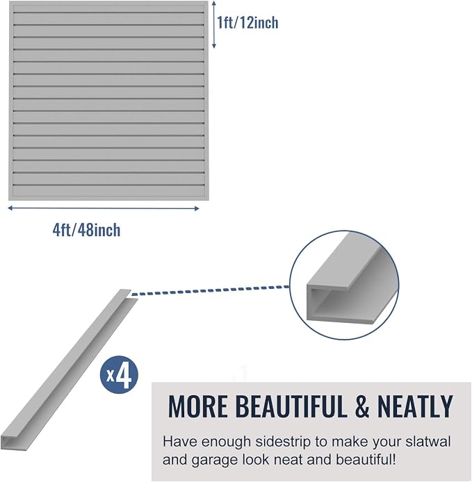 Slatwall Panel Garage Organizer PVC Slatwall Heavy Duty Wall Mounted Rack - Image 4