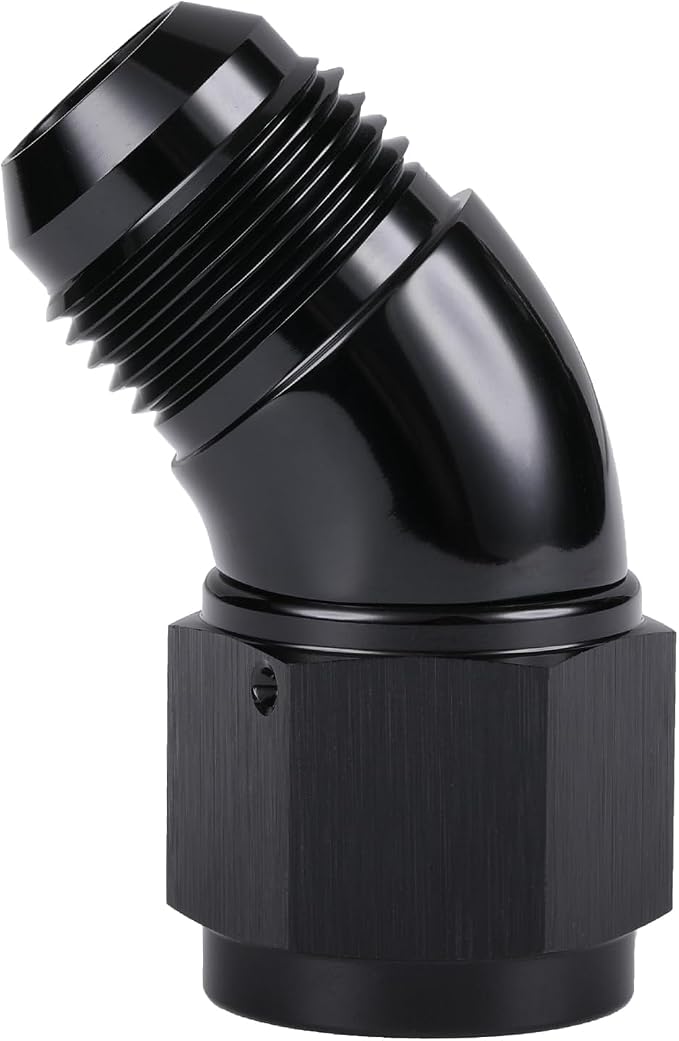 45 Degree 10AN Male to 10AN Female Swivel Full Flow Fitting Adapter Coupler - Image 5
