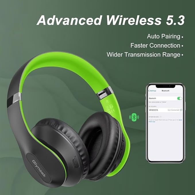 Wireless Bluetooth Headphones Over Ear, 65H Playtime HiFi Stereo Headset - Image 7