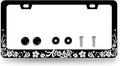 Aloha License Plate Frame Hibiscus Flowers License Plate Holder Stainless Steel by RNKATIH