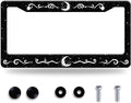 Moon License Plate Frame Stars Waves Starry Sky License Plate Stainless Steel by GORSNKYE