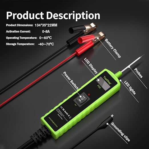 12 Volt Test Light Automotive, Power Circuit Probe Kit, 6V - 24V Car Fuse Tester - Image 7