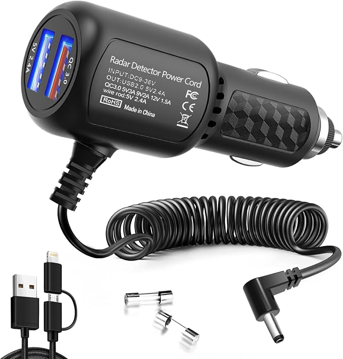 Radar Detector Power Cord, for Uniden Escort Valentine Beltronics Passport by Bangjia