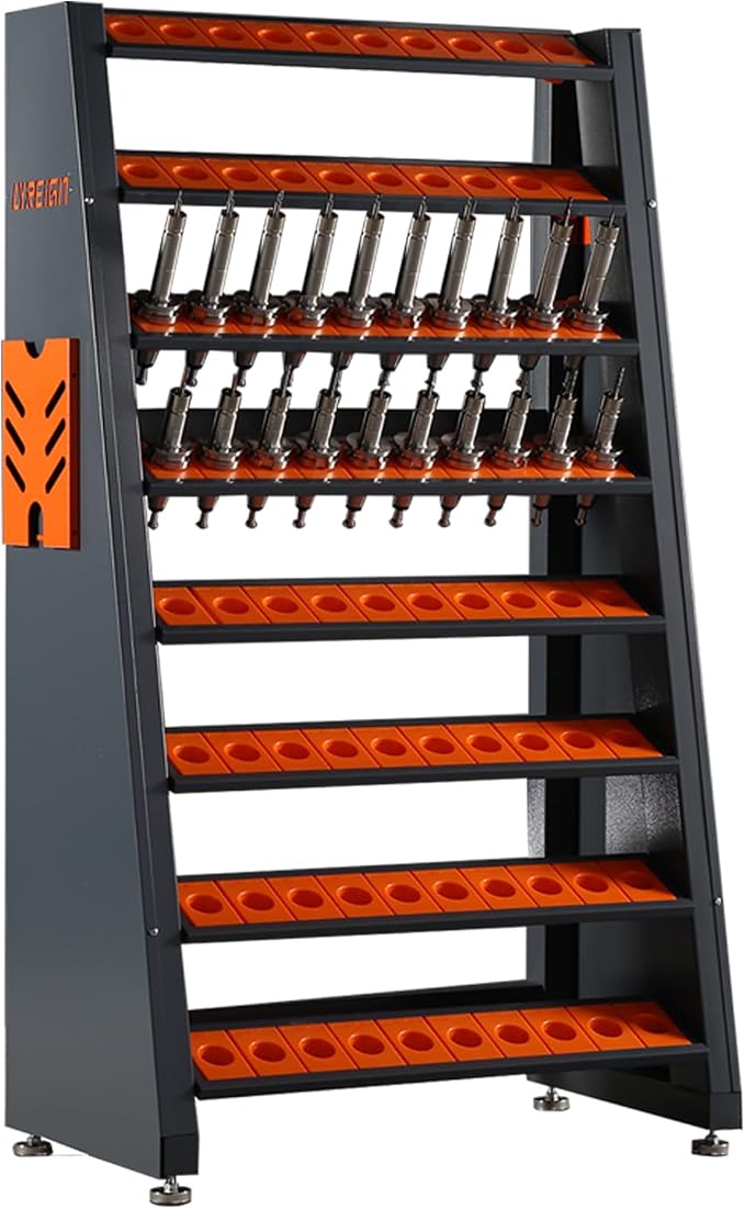 8-Row Large Capacity CNC Tool Holder Rack by LYREIGNCNCME