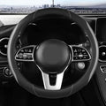 Car Steering Wheel Cover, Leather Steering Wheel Cover Grey Universal 14.5-15 by Szttswamp