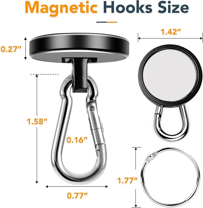 MIKEDE Magnetic Hooks Heavy Duty, 150LB Strong Swivel Neodymium Magnets - Image 5
