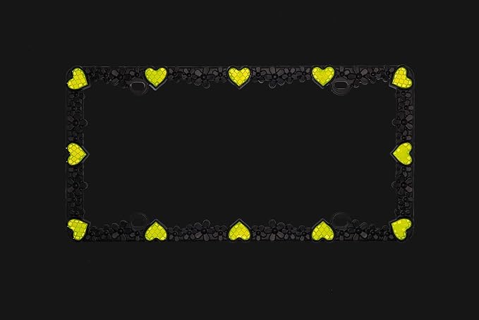 Creathome 3D Daisy Heart License Plate Frame from Pure Zinc Alloy Metal Perfect - Image 5