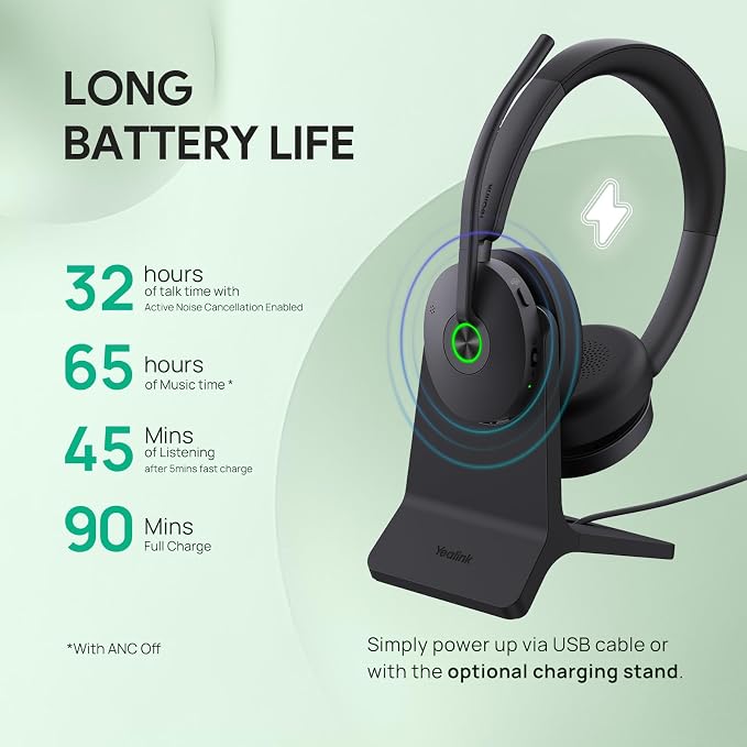 Yealink BH74 Active Noise Canceling Wireless Headset - Image 4