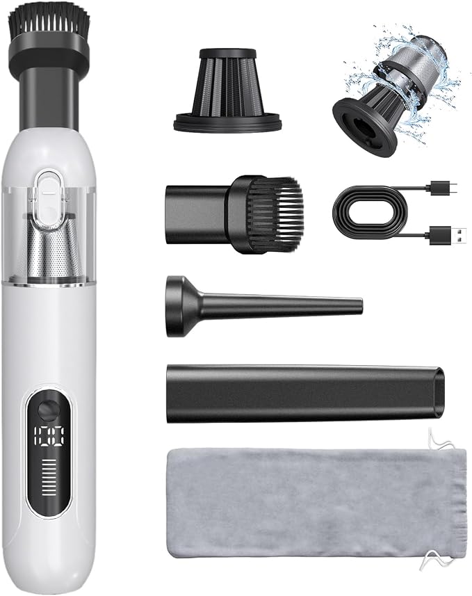 4-in-1 Handheld Cordless Car Vacuum – 19000PA, Brushless Motor, 2-in-1 Blow & by UpgradedCarVacuum